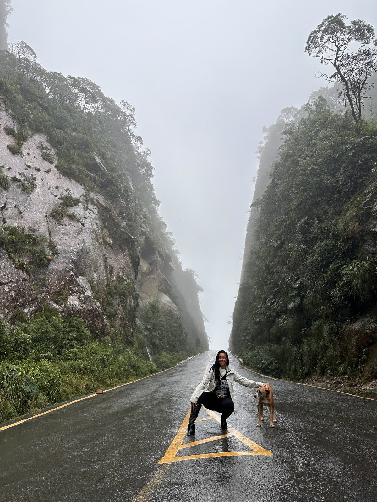 O corte da Serra do Corvo Branco: dois paredoes de 90 metros e a estrada passando no meio